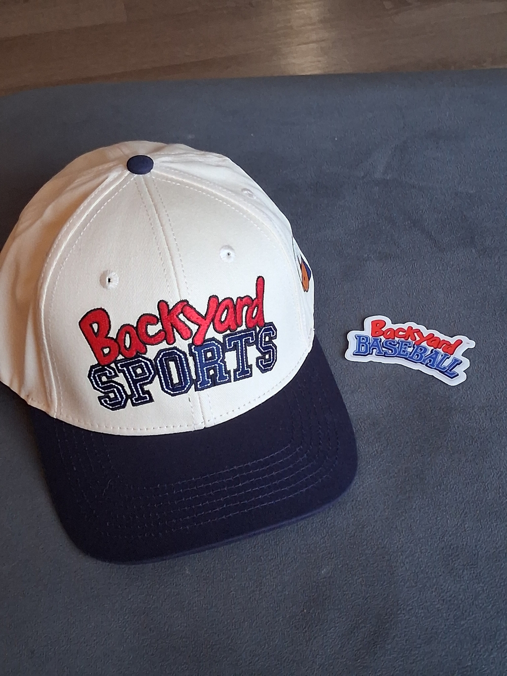 bp Kids White and Navy 'Backyard Sports' Baseball Cap